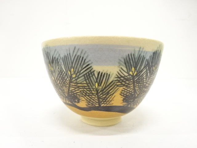  清閑寺窯　杉田祥平造　色絵　仁清　御題　茶碗